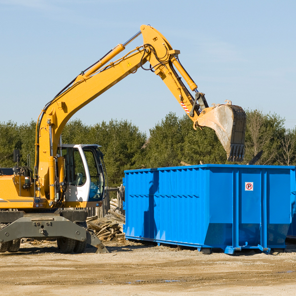 what size residential dumpster rentals are available in Bluffton